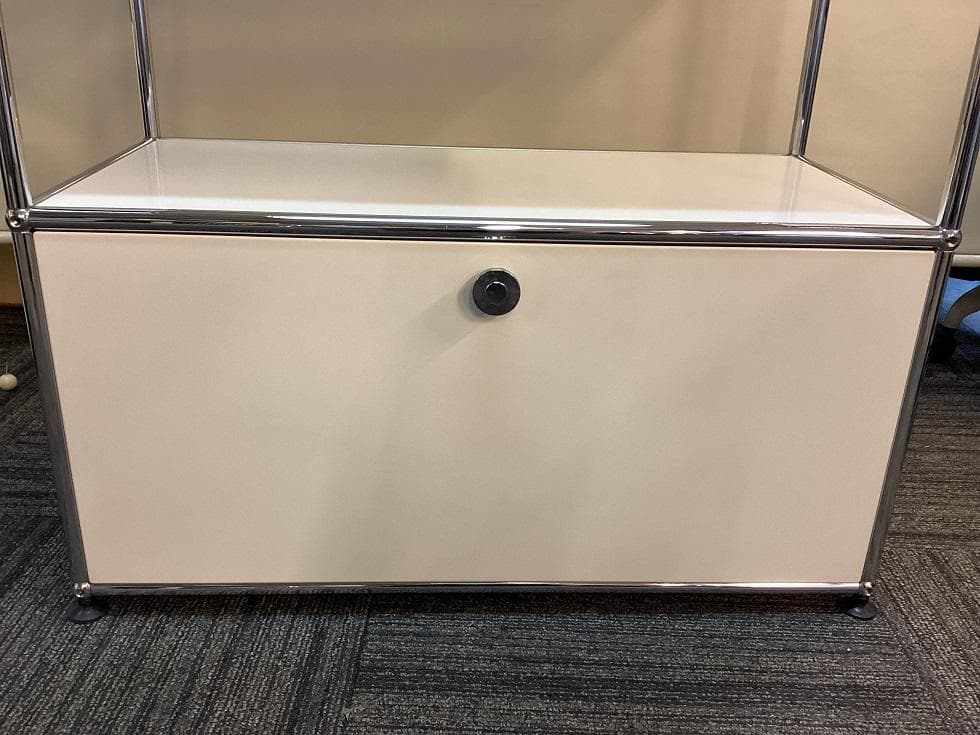 USMハラー ３段 オープンキャビネット シェルフ ピュアホワイト　引き出し