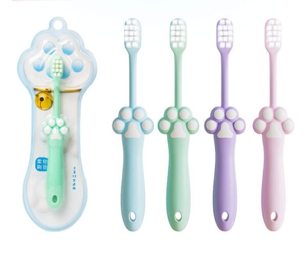 Children's cat claw toothbrush 2-10 Years (Any Color)