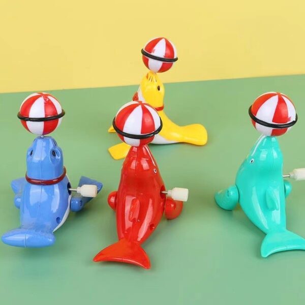 Clockwork Sea Lion Head Ball Simulation animal plush jumping stail children's toys -1pcs (Any Color)