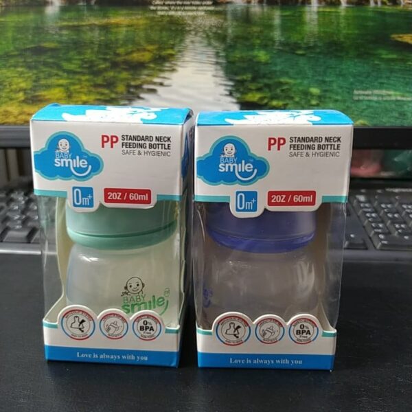 Baby Smile PP Standard Neck Feeding Bottle 60ml (Safe & Hygienic) -1pcs (Any Color) - Image 2