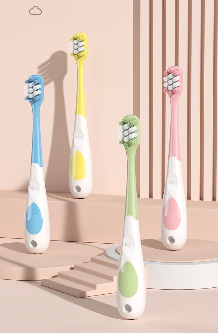 Children's soft bristle toothbrush cartoon cute shape 3-9 years old baby 2pcs card set (Any Color) - Image 5