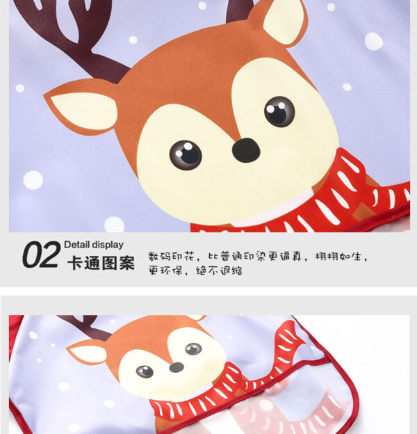 Fully waterproof baby eating boys and girls bibs baby reverse wear children's painting apron size: Length 40CM (0-3 years old) (Any Color) - Image 7