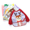 Fully waterproof baby eating boys and girls bibs baby reverse wear children's painting apron size: Length 40CM (0-3 years old) (Any Color) - Image 10