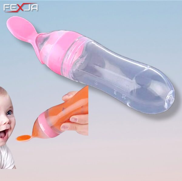 Silicone Spoon feeder Hard Spoon 90ml -1pcs (Any Color) - Image 11