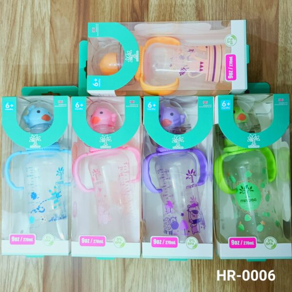 Baby PP Feedin Bottle with Tingling & Handle 270ml -1pcs (Any Color) - Image 2