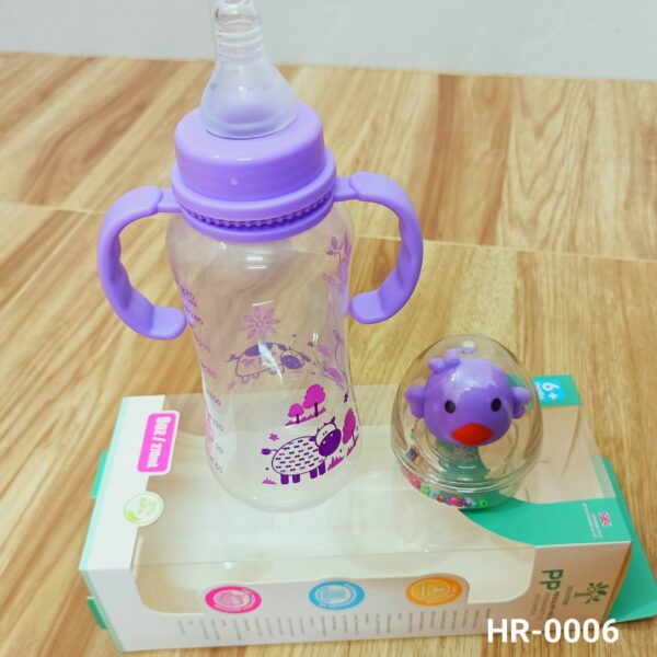 Baby PP Feedin Bottle with Tingling & Handle 270ml -1pcs (Any Color) - Image 5