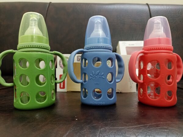 Full Glass Cover Handle feeder 120ml -1pcs (Any Color)