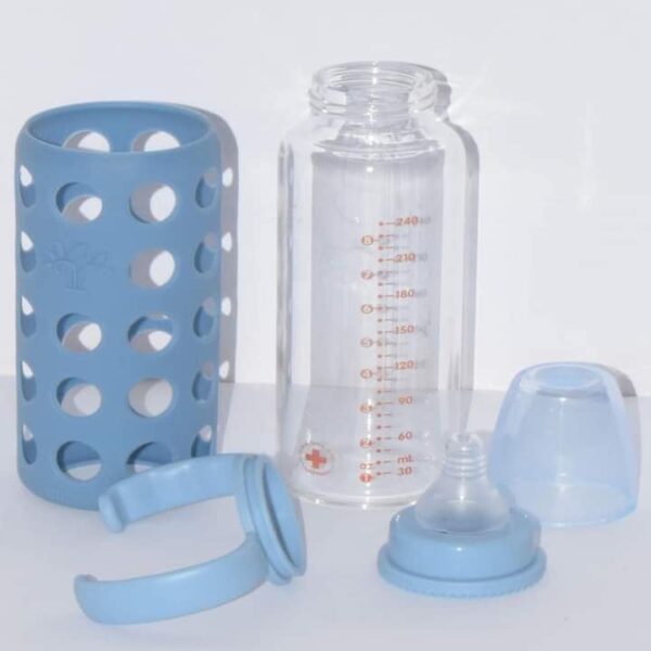 Full Glass Cover Handle feeder 240ml -1pcs (Any Color) - Image 3