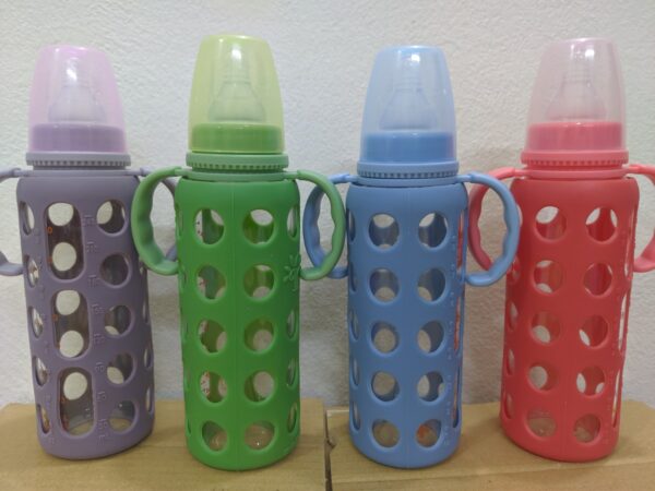 Full Glass Cover Handle feeder 240ml -1pcs (Any Color)