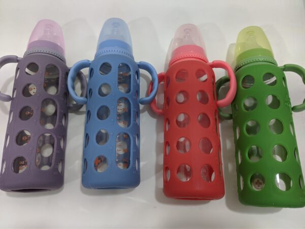 Full Glass Cover Handle feeder 240ml -1pcs (Any Color) - Image 5