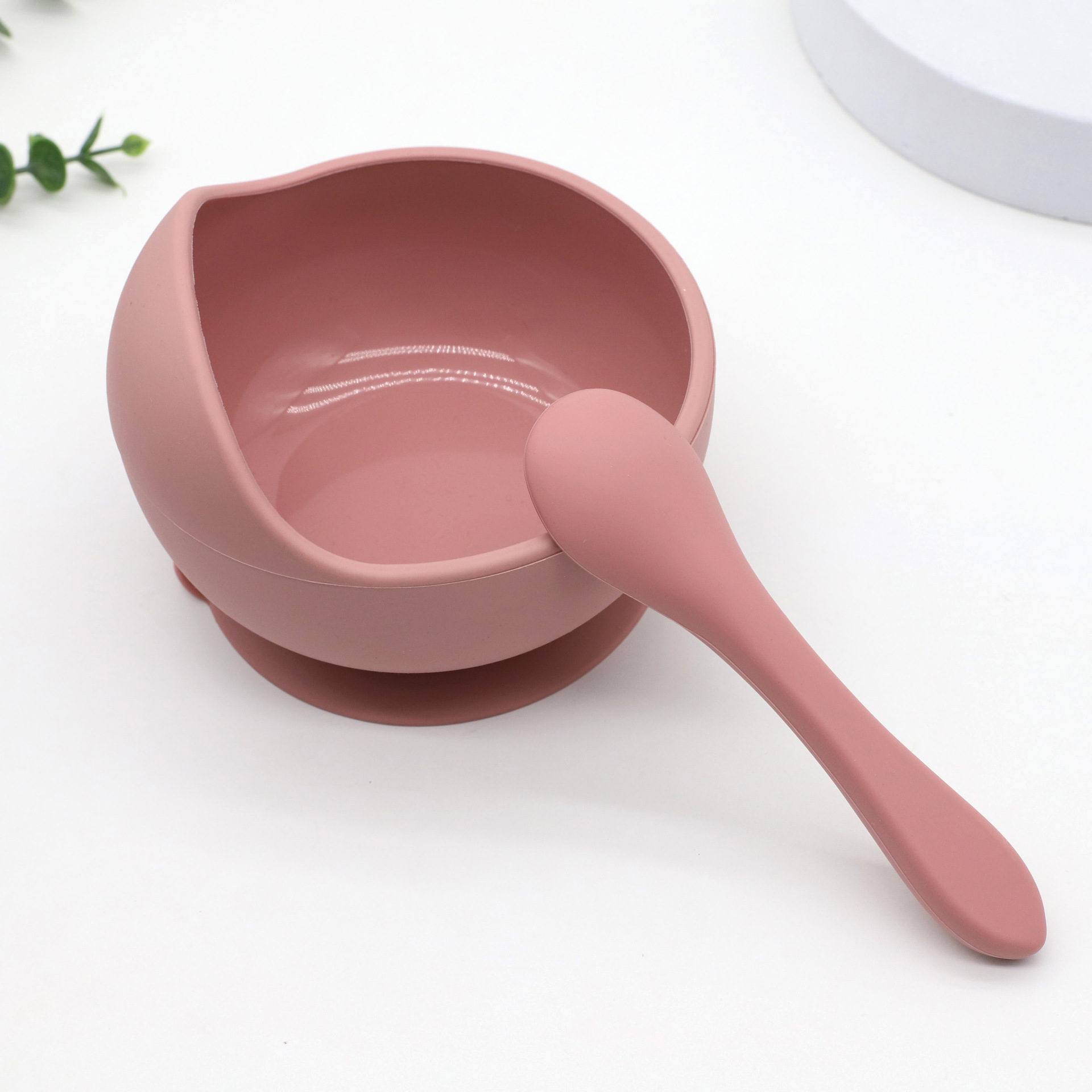 Children's silicone bowl with spoon baby food bowl anti-fall suction cup bowl baby tableware set (Any Color) - Image 13