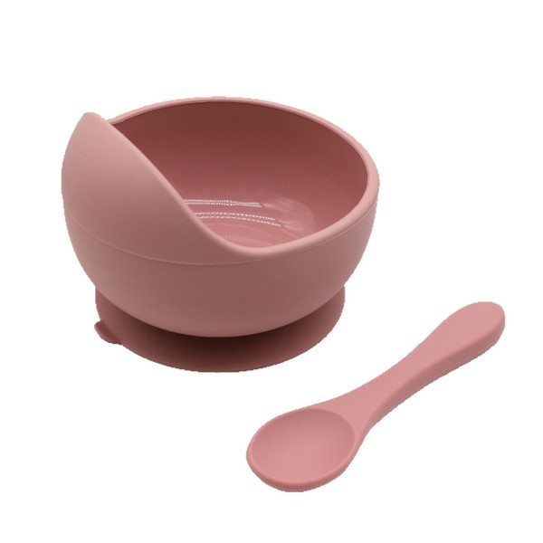 Children's silicone bowl with spoon baby food bowl anti-fall suction cup bowl baby tableware set (Any Color) - Image 11