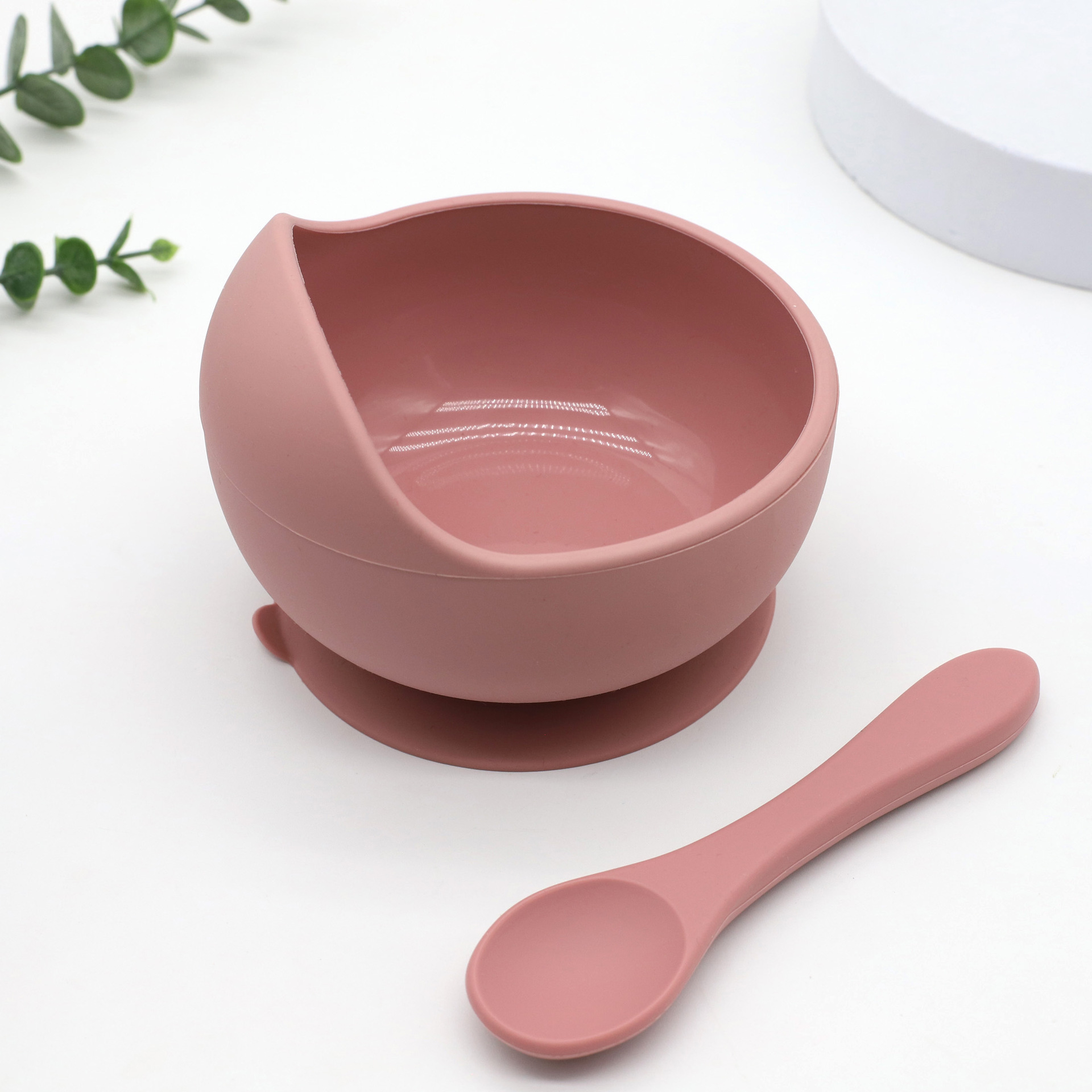 Children's silicone bowl with spoon baby food bowl anti-fall suction cup bowl baby tableware set (Any Color) - Image 14