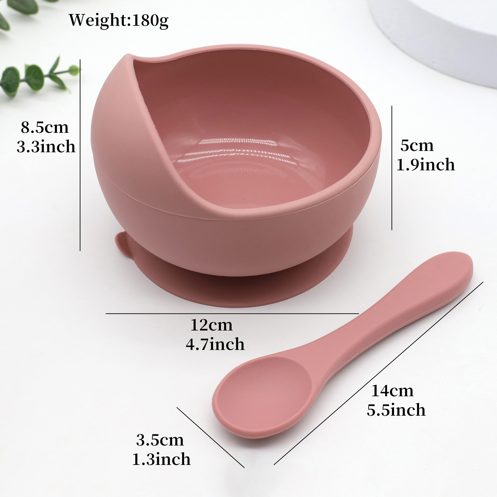Children's silicone bowl with spoon baby food bowl anti-fall suction cup bowl baby tableware set (Any Color) - Image 16