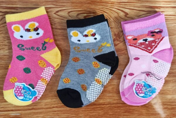 Anti Slip Socks Shoes  New Born Baby Multicolor -1pair (Any Color) - Image 3