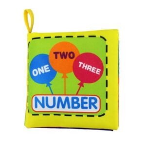 Baby cloth book[Digit 1356]Early education enlightenment sound paper BB whistle tear-resistant three-dimensional cloth book -1pcs