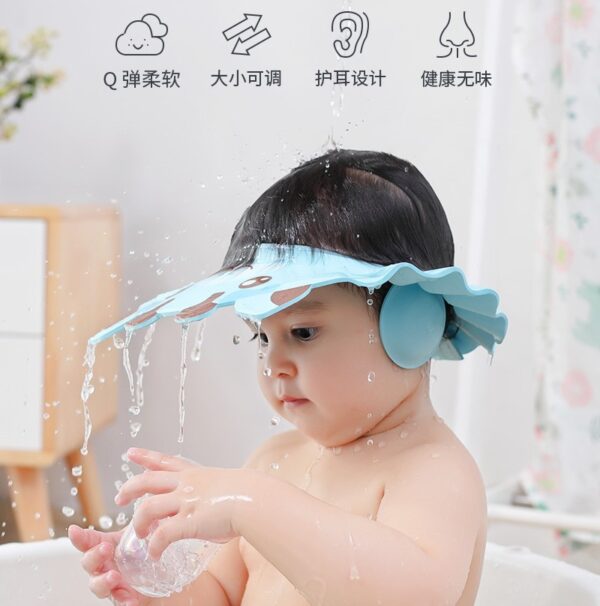 Baby waterproof bath shampoo shower cap ear protection shampoo cap, adjustable baby, child, toddler -1pcs (Any Color)