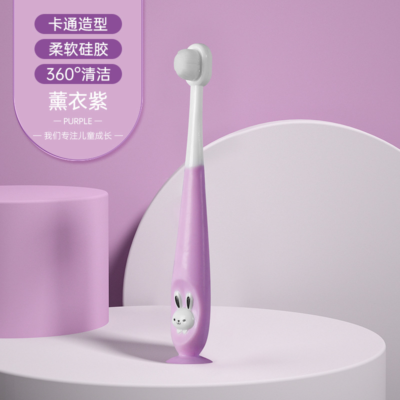 Children's 10000/ten thousand hair toothbrush cartoon rabbit soft hair toothbrush 1-12 years old baby soft hair oral cleaning toothbrush with box (Any Color) - Image 16
