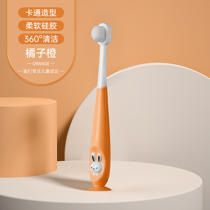 Children's 10000/ten thousand hair toothbrush cartoon rabbit soft hair toothbrush 1-12 years old baby soft hair oral cleaning toothbrush with box (Any Color) - Image 14