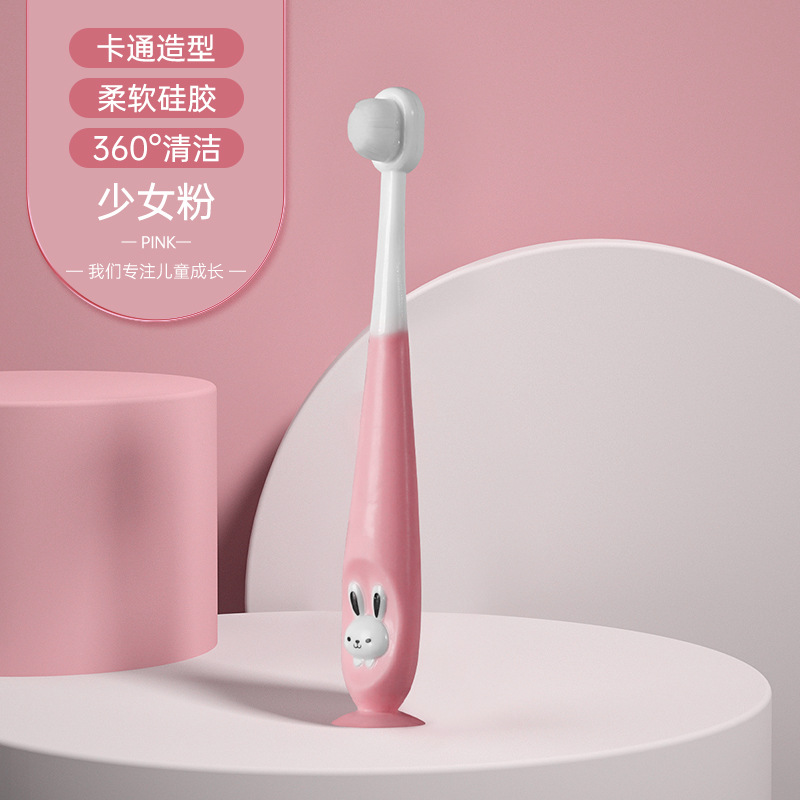 Children's 10000/ten thousand hair toothbrush cartoon rabbit soft hair toothbrush 1-12 years old baby soft hair oral cleaning toothbrush with box (Any Color) - Image 13