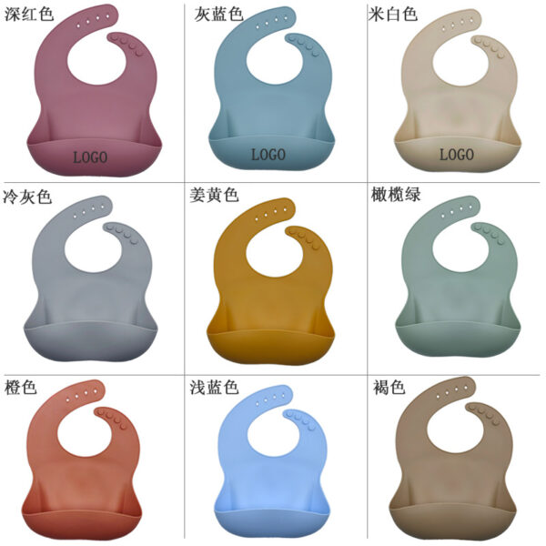 Silicone Baby Bibs High Quality with Food Catcher -1pcs (Any Color) - Image 11