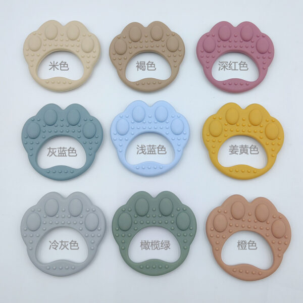 Silicone bear paw tooth glue baby bite grinding stick baby anti-eating hand artifact cartoon animal tooth glue -1pcs (Any Color) - Image 7