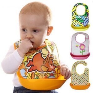 Children's waterproof three dimensional detachable eating bib for food, with pocket Baby Dining Bib -1pcs (Any Color)