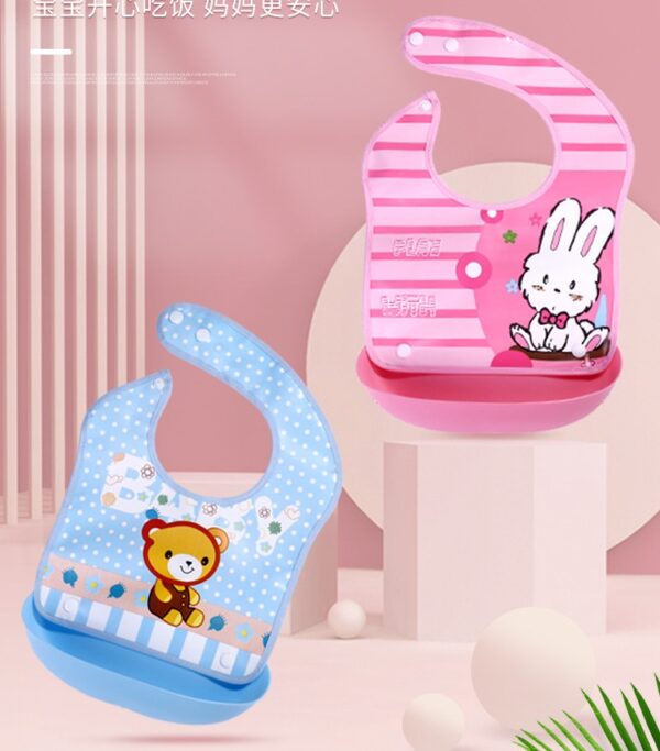 Children's waterproof three dimensional detachable eating bib for food, with pocket Baby Dining Bib -1pcs (Any Color) - Image 11
