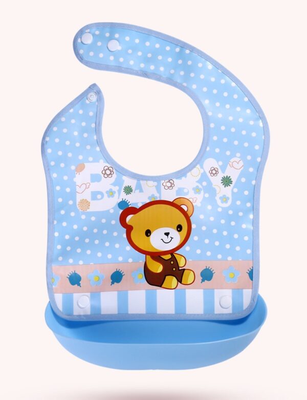 Children's waterproof three dimensional detachable eating bib for food, with pocket Baby Dining Bib -1pcs (Any Color) - Image 9