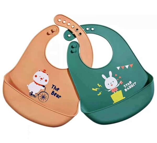 Silicone Baby Bibs with Food Catcher -1pcs (Any Color) - Image 12