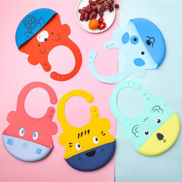Silicone Baby Bibs with Food Catcher -1pcs (Any Color) - Image 6