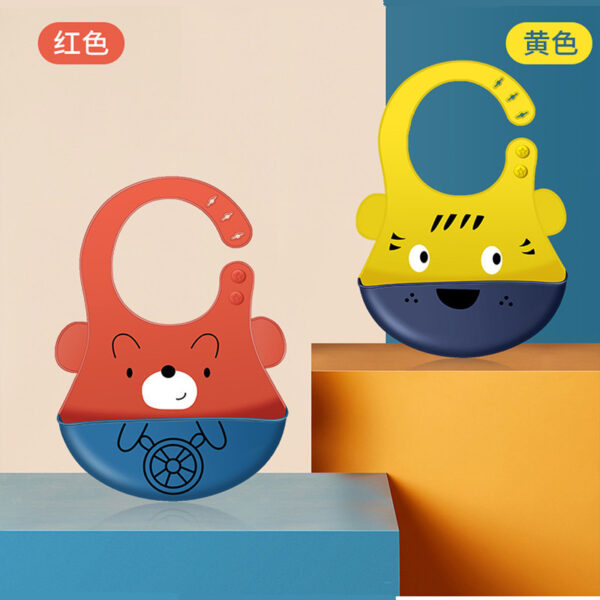 Silicone Baby Bibs with Food Catcher -1pcs (Any Color) - Image 7