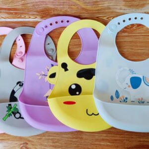 Silicone Baby Bibs with Food Catcher -1pcs (Any Color)