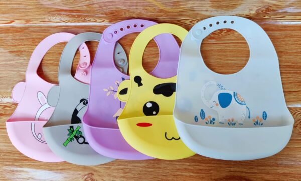 Silicone Baby Bibs with Food Catcher -1pcs (Any Color)