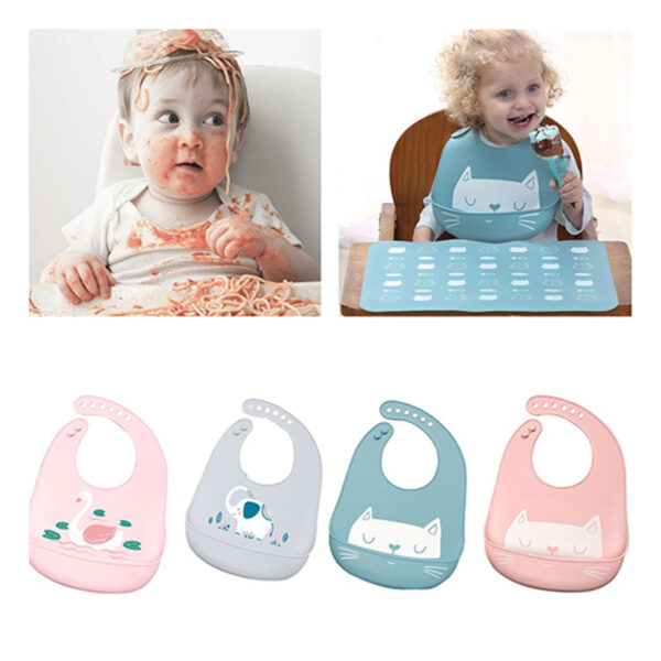 Silicone Baby Bibs with Food Catcher -1pcs (Any Color) - Image 21
