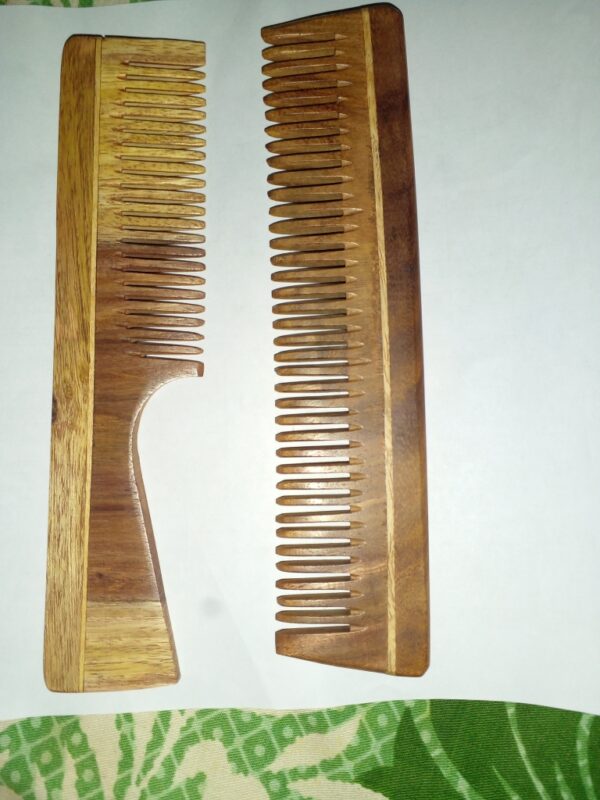 Wooden Hair Combs Long Shape -1pcs - Image 7