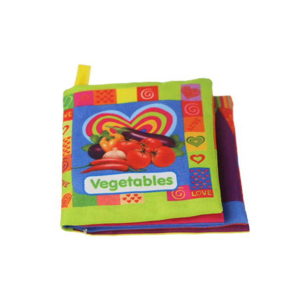 Baby cloth book [Vegetables] Early education enlightenment sound paper BB whistle tear-resistant three-dimensional cloth book -1pcs