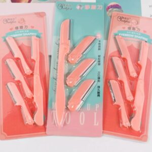 Eyebrow trimmer, stainless steel blades, three decorative eyebrow razors, eyebrow shavers, makeup tools -1pac (Any Color)