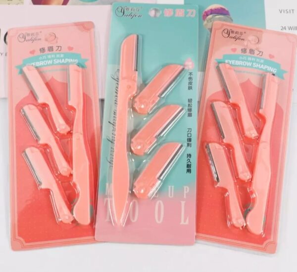 Eyebrow trimmer, stainless steel blades, three decorative eyebrow razors, eyebrow shavers, makeup tools -1pac (Any Color)