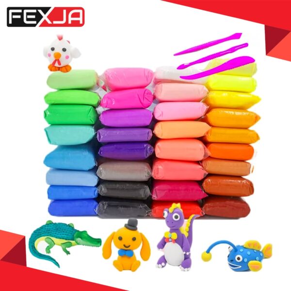 Super Light Clay Air Drying with 3 Tools Light Polymer Plasticine Modelling Handmade 12pcs -1pac