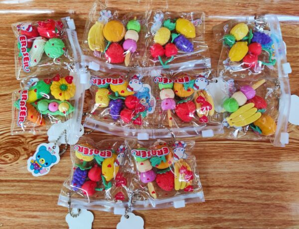 Fruit design ERASER CN 4pcs -1pac (Any Color) - Image 5