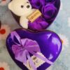 Heart-Shaped Box with Teddy and Roses Valentine Day Best Love Gift -1pcs (Any Color) - Image 3