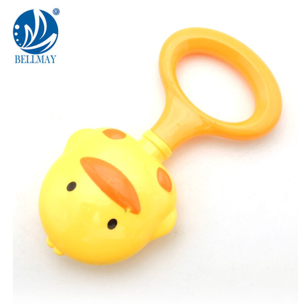 Children's protective teether for correct bite with clove Yellow Duck Rattles Babys Toys With jhunjhuni -1pcs - Image 3