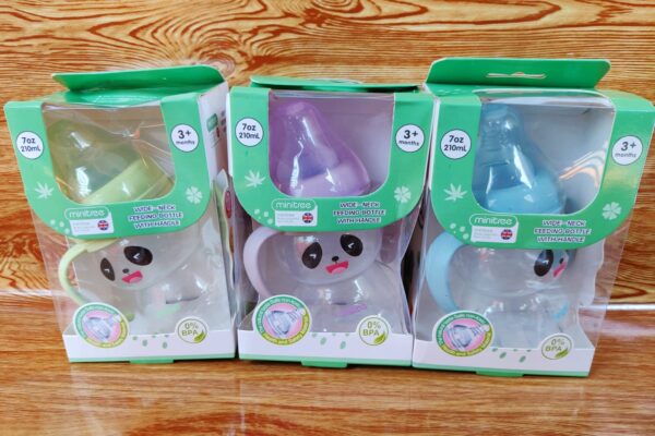 MiniTree Wide-/Neck Feeding Bottle With Handle 210ml -1pcs (Any Color) - Image 2