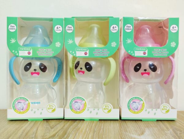 MiniTree Wide-Neck Feeding Bottle With Handle 330ml -1pcs (Any Color) - Image 6
