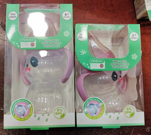 MiniTree Wide-Neck Feeding Bottle With Handle 330ml -1pcs (Any Color) - Image 7