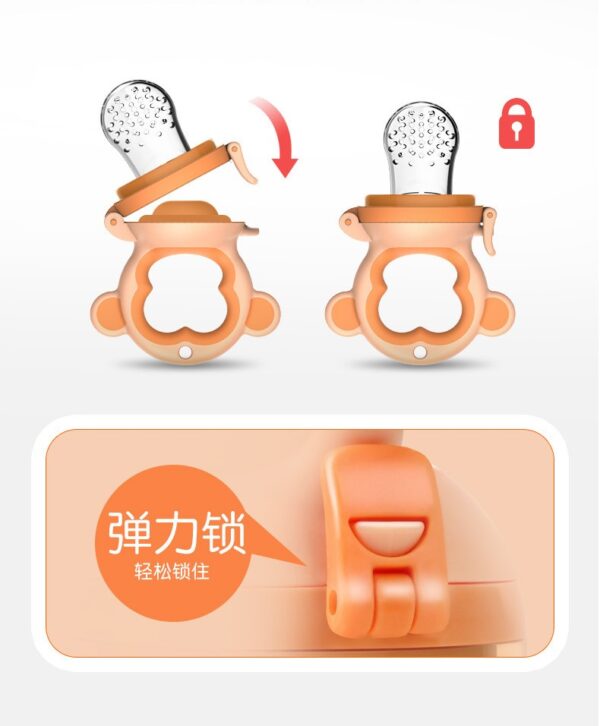 Children's silica gel nibbler for fruits and vegetables, teether for supplementary food, mesh bag BABY FRUIT CHUSNI CN_1pcs - Image 13