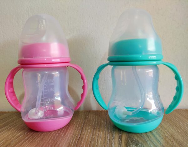 Wide-Neck Feeding Bottle With Handle 180ml -1pcs (Any Color) - Image 4