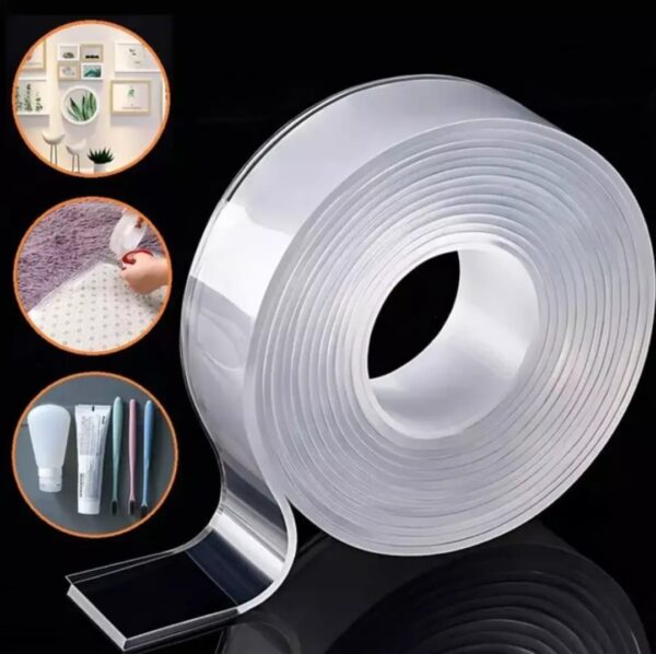 1mm thick 2cm wide 3meter long/3.8 tube core Clear Nano Double Side Adhesive Tape- 1pcs - Image 2
