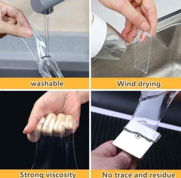 1mm thick 2cm wide 3meter long/3.8 tube core Clear Nano Double Side Adhesive Tape- 1pcs - Image 8